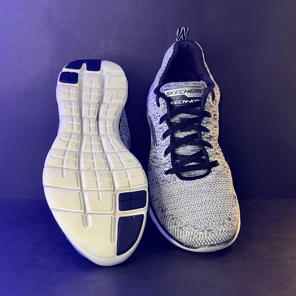 Skechers Track Running Sneakers – Heathered Grey, White & Black